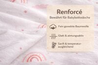 Soma Renforcé Baby Wende Bettwäsche 100 x 135 cm Bettbezug Kopfkissenbezug 40 x 60 cm Regenbogen Wolke pink rosa weiß