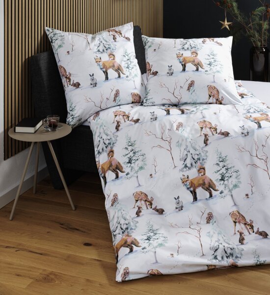 Janine Mako-Satin Bettwäsche 155x200,80x80 2 teilig  Modern Art S 42150-09-510 multicolor