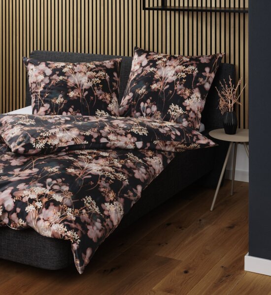 Janine Mako-Satin Bettwäsche 155x200,80x80 2 teilig  Modern Art S 42156-07-510 braun koralle