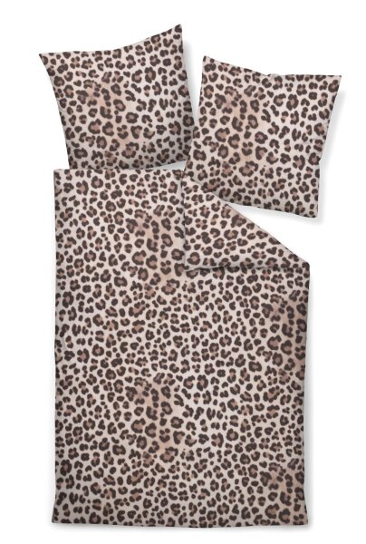 Janine Mako-Satin Bettwäsche 155x200,80x80 2 teilig  Modern Art S 42168-07-510 mocha sand