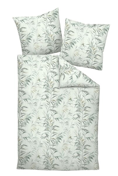 Janine Interlock-Jersey Bettwäsche 135X200,80x80 2 teilig  Carmen S 55114-06-500 salbeigrün