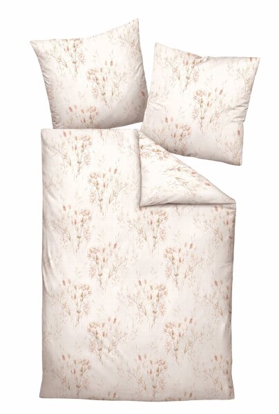 Janine Interlock-Jersey Bettwäsche * 155X220,80x80 2 teilig  Carmen S 55118-07-512 beige grün kupfer