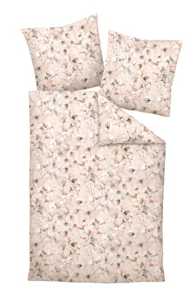 Janine Interlock-Jersey Bettwäsche 135X200,80x80 2 teilig  Carmen S 55122-07-500 natur mocha silber