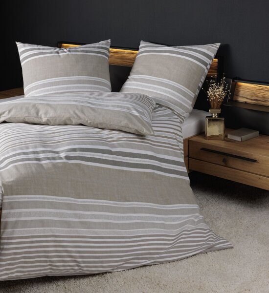 Janine Feinbiber Bettwäsche 135X200,80x80 2 teilig  Davos 65169-07-500 sand