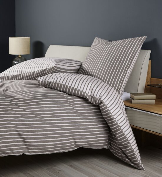 Janine Feinbiber Bettwäsche * 155X220,80x80 2 teilig  Davos 65170-07-512 vulkan