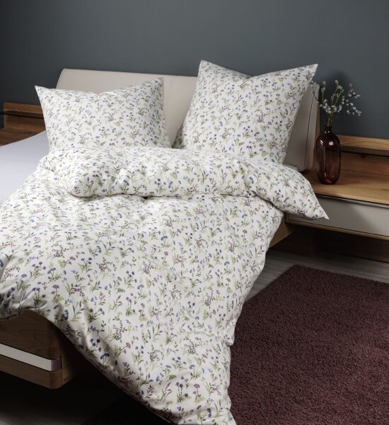 Janine Feinbiber Bettwäsche 135X200,80x80 2 teilig  Davos 65173-05-500 beere grün