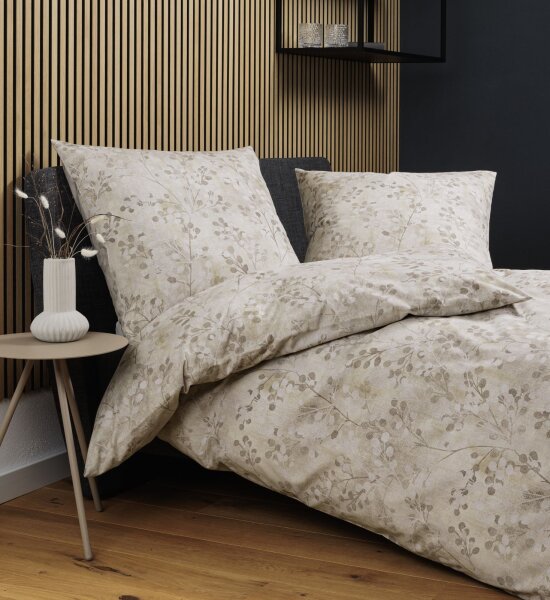 Janine Soft-Cotton Bettwäsche 135X200,80x80 2 teilig  Cortina 71003-07-500 natur silber