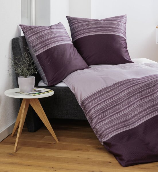 Janine Mako-Satin Bettw&auml;sche 135X200,80x80 2 teilig  Moments 98124-05-500 beere rosa