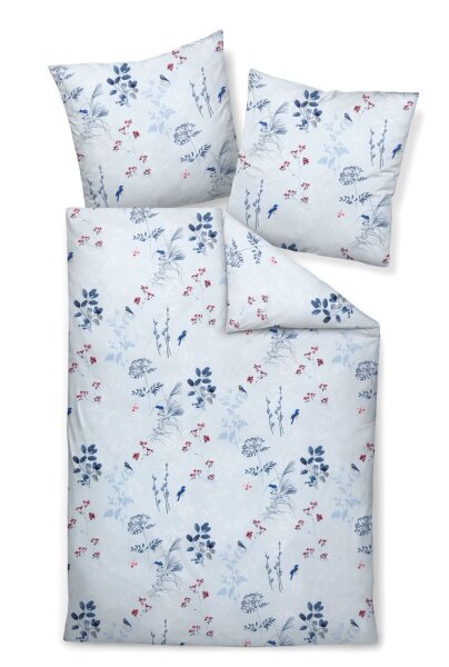 Janine Mako-Satin Bettw&auml;sche 135X200,80x80 2 teilig  Moments 98126-02-500 eisblau