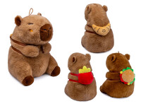 Capybara Kuscheltier braun Figur Plüsch 35 cm Plüsch Capybara mit Snackrucksack Croissant