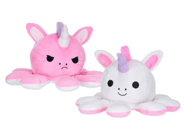Octopus Wendbares Einhorn Plüschtier 63 cm 2-in-1 Kuschelfigur Oktopus