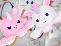 Octopus Wendbares Einhorn Plüschtier 63 cm 2-in-1 Kuschelfigur Oktopus