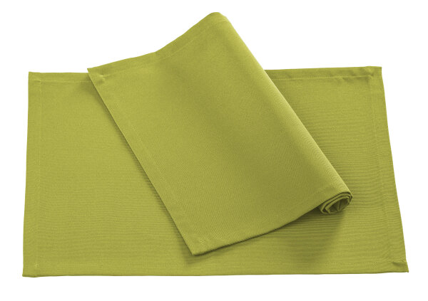 Pichler Rips uni, gerippt Tischset 6er Set 50 x 35 cm COMO Rechteck limone , 2 cm breit gesäumt