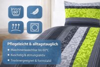 soma Biber Bettwäsche 2 teilig Bettbezug 155 x 220 cm Kopfkissenbezug 80 x 80 cm Blume Barock grün