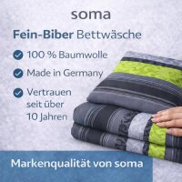 soma Biber Bettwäsche 2 teilig Bettbezug 155 x 220 cm Kopfkissenbezug 80 x 80 cm Blume Barock grün