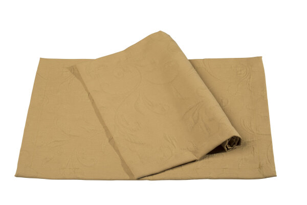 Pichler bügelfreier Piqué ornamental Tischset 6er Set 50 x 35 cm SCALA Rechteck bronce , Gehrungssaum