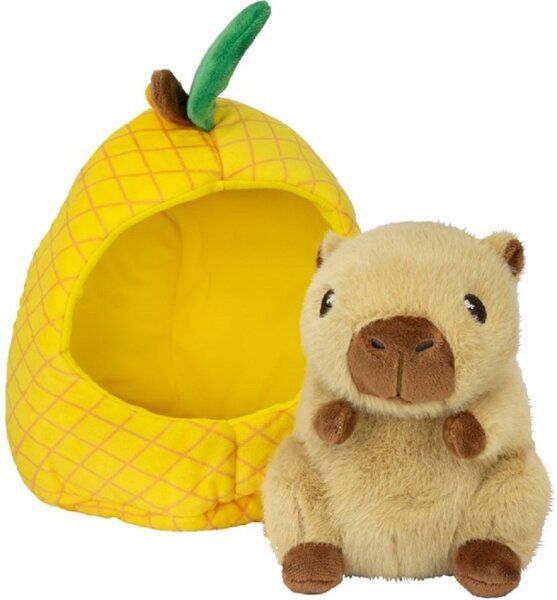 Capybara Plüschtier Kuscheltier 18cm im Früchte-Versteck braun Ananas