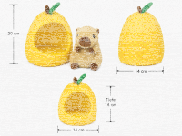 Capybara Plüschtier Kuscheltier 18cm im Früchte-Versteck braun Ananas
