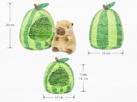 Capybara Plüschtier Kuscheltier 18cm im Früchte-Versteck braun Wassermelone