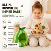 Capybara Plüschtier Kuscheltier 18cm im Früchte-Versteck braun Wassermelone