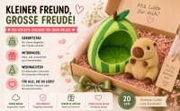 Capybara Plüschtier Kuscheltier 18cm im Früchte-Versteck braun Wassermelone