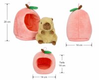 Capybara Plüschtier Kuscheltier 18cm im Früchte-Versteck braun Pfirsich