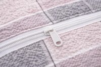 Soma Microfaser Seersucker Bettwäsche Set 4-tlg. 2x 135x200 cm Bettbezug + 2x 80x80 cm hell rosa gestreift kariert
