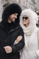 Kapuzenschal Damen & Herren mit Kunstfell Warmer Kapuzenkragen mit Bindeband Weich gef&uuml;ttert,winddicht &ndash; Winter Schal mit Kapuze Beige