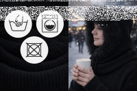 Kapuzenschal Damen & Herren mit Kunstfell Warmer Kapuzenkragen mit Bindeband Weich gef&uuml;ttert,winddicht &ndash; Winter Schal mit Kapuze schwarz