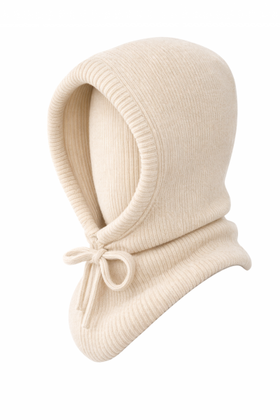 Kapuzenschal Damen & Herren Warmer Kapuzenkragen mit Bindeband Weich gef&uuml;ttert,winddicht &ndash; Winter Schal mit Kapuze beige