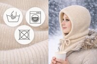 Kapuzenschal Damen & Herren Warmer Kapuzenkragen mit Bindeband Weich gef&uuml;ttert,winddicht &ndash; Winter Schal mit Kapuze beige