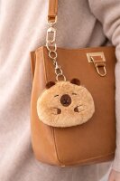 Capybara Plüsch Portemonnaie mit Anhänger – niedliche Geldbörse mit Reißverschluss & Karabiner – 1 von 5 Motiven zufällig – Schlüsselanhänger, Taschenanhänger – ca. 12 × 9 × 5 cm