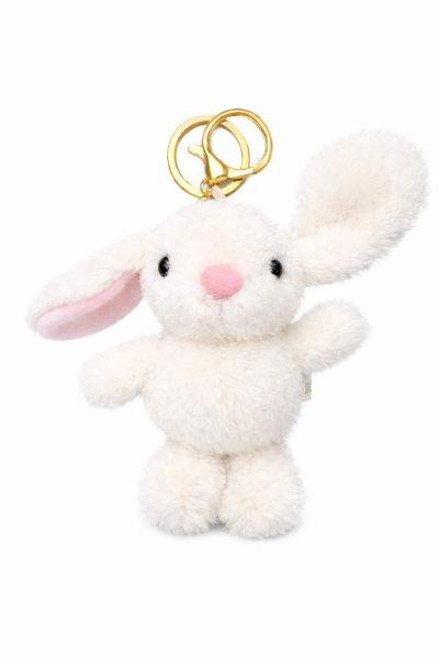 Plüsch Hase Schlüsselanhänger 13 cm – Weicher Mini Kuschelhase mit Metallring – Taschenanhänger & Rucksack-Accessoire – Geschenkidee für Kinder & Erwachsene