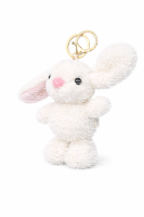 Plüsch Hase Schlüsselanhänger 13 cm – Weicher Mini Kuschelhase mit Metallring – Taschenanhänger & Rucksack-Accessoire – Geschenkidee für Kinder & Erwachsene
