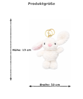 Plüsch Hase Schlüsselanhänger 13 cm – Weicher Mini Kuschelhase mit Metallring – Taschenanhänger & Rucksack-Accessoire – Geschenkidee für Kinder & Erwachsene
