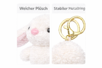 Plüsch Hase Schlüsselanhänger 13 cm – Weicher Mini Kuschelhase mit Metallring – Taschenanhänger & Rucksack-Accessoire – Geschenkidee für Kinder & Erwachsene