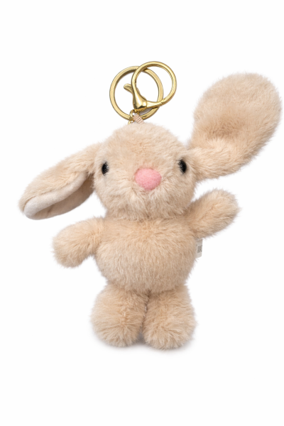 Plüsch Hase Schlüsselanhänger 13 cm – Weicher Mini Kuschelhase mit Metallring – Taschenanhänger & Rucksack-Accessoire – Geschenkidee für Kinder & Erwachsene