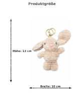 Plüsch Hase Schlüsselanhänger 13 cm – Weicher Mini Kuschelhase mit Metallring – Taschenanhänger & Rucksack-Accessoire – Geschenkidee für Kinder & Erwachsene