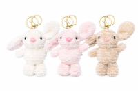 Plüsch Hase Schlüsselanhänger 13 cm – Weicher Mini Kuschelhase mit Metallring – Taschenanhänger & Rucksack-Accessoire – Geschenkidee für Kinder & Erwachsene