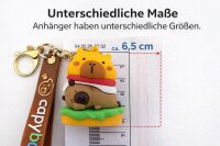 Capybara Anhänger für Schlüssel & Taschen – süße Tierfigur aus Kunststoff – unsortierte Lieferung – ca. 5,0–8,5 cm – kleine Geschenkidee