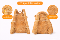 Capybara Rucksack 2in1 Plüsch Kinder Kindergarten Tasche mit Schlüsselanhänger zufälliges Motiv Burger oder Pommes Geschenkidee