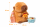 Capybara Rucksack 2in1 Plüsch Kinder Kindergarten Tasche mit Schlüsselanhänger zufälliges Motiv Burger oder Pommes Geschenkidee
