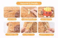 Capybara Rucksack 2in1 Plüsch Kinder Kindergarten Tasche mit Schlüsselanhänger zufälliges Motiv Burger oder Pommes Geschenkidee