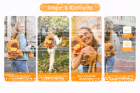 Capybara Rucksack 2in1 Plüsch Kinder Kindergarten Tasche mit Schlüsselanhänger zufälliges Motiv Burger oder Pommes Geschenkidee