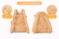 Capybara Rucksack 2in1 Plüsch Kinder Kindergarten Tasche mit Schlüsselanhänger zufälliges Motiv Burger oder Pommes Geschenkidee