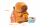 Capybara Rucksack 2in1 Plüsch Kinder Kindergarten Tasche mit Schlüsselanhänger zufälliges Motiv Burger oder Pommes Geschenkidee