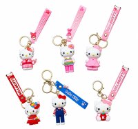 Hello Kitty 3D Katzen Schlüsselanhänger ca. 5–7 cm – Sammelfigur Anhänger aus PVC – 1 Stück zufällige Variante – süßer Taschenanhänger für Schlüssel, Rucksack & Tasche – Überraschungsfigur