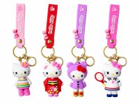Hello Kitty 3D Katzen Schlüsselanhänger ca. 5–7 cm – Sammelfigur Anhänger aus PVC – 1 Stück zufällige Variante – süßer Taschenanhänger für Schlüssel, Rucksack & Tasche – Überraschungsfigur