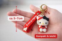 Hello Kitty 3D Katzen Schlüsselanhänger ca. 5–7 cm – Sammelfigur Anhänger aus PVC – 1 Stück zufällige Variante – süßer Taschenanhänger für Schlüssel, Rucksack & Tasche – Überraschungsfigur