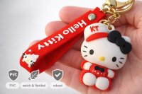 Hello Kitty 3D Katzen Schlüsselanhänger ca. 5–7 cm – Sammelfigur Anhänger aus PVC – 1 Stück zufällige Variante – süßer Taschenanhänger für Schlüssel, Rucksack & Tasche – Überraschungsfigur